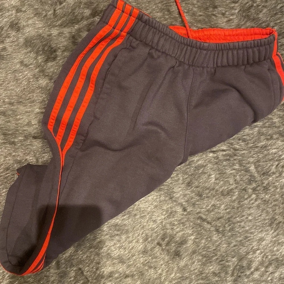 Adidas climalite grey orange striped boy jogger Sz L - Picture 10 of 10